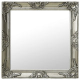 Vidaxl Wall Mirror Baroque Style 60x60 cm srebrno obarvano