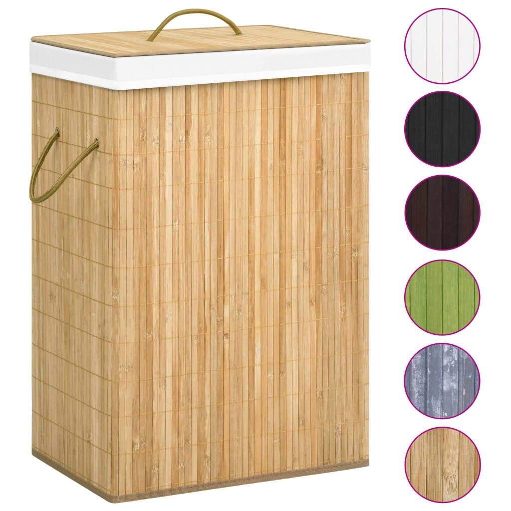 Vidaxl Laundry Basket con 2 scomparti 72 L BAMBOO