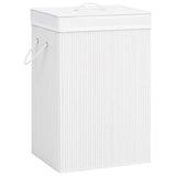 Panier à laverie Vidaxl avec 2 compartiments 72 L Bamboo blanc