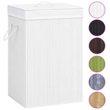 Vidaxl Laundry Basket con 2 compartimenti 72 L BAMBOO BIANCO