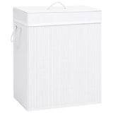 Vidaxl Laundry Basket con 2 compartimenti da 100 l Bamboo bianco