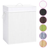 Vidaxl Laundry Basket con 2 compartimenti da 100 l Bamboo bianco