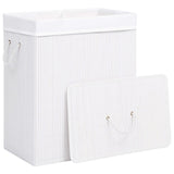 Vidaxl Laundry Basket con 2 compartimenti da 100 l Bamboo bianco