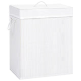 Panier à linge Vidaxl avec 1 boîte 83 l Bamboo blanc