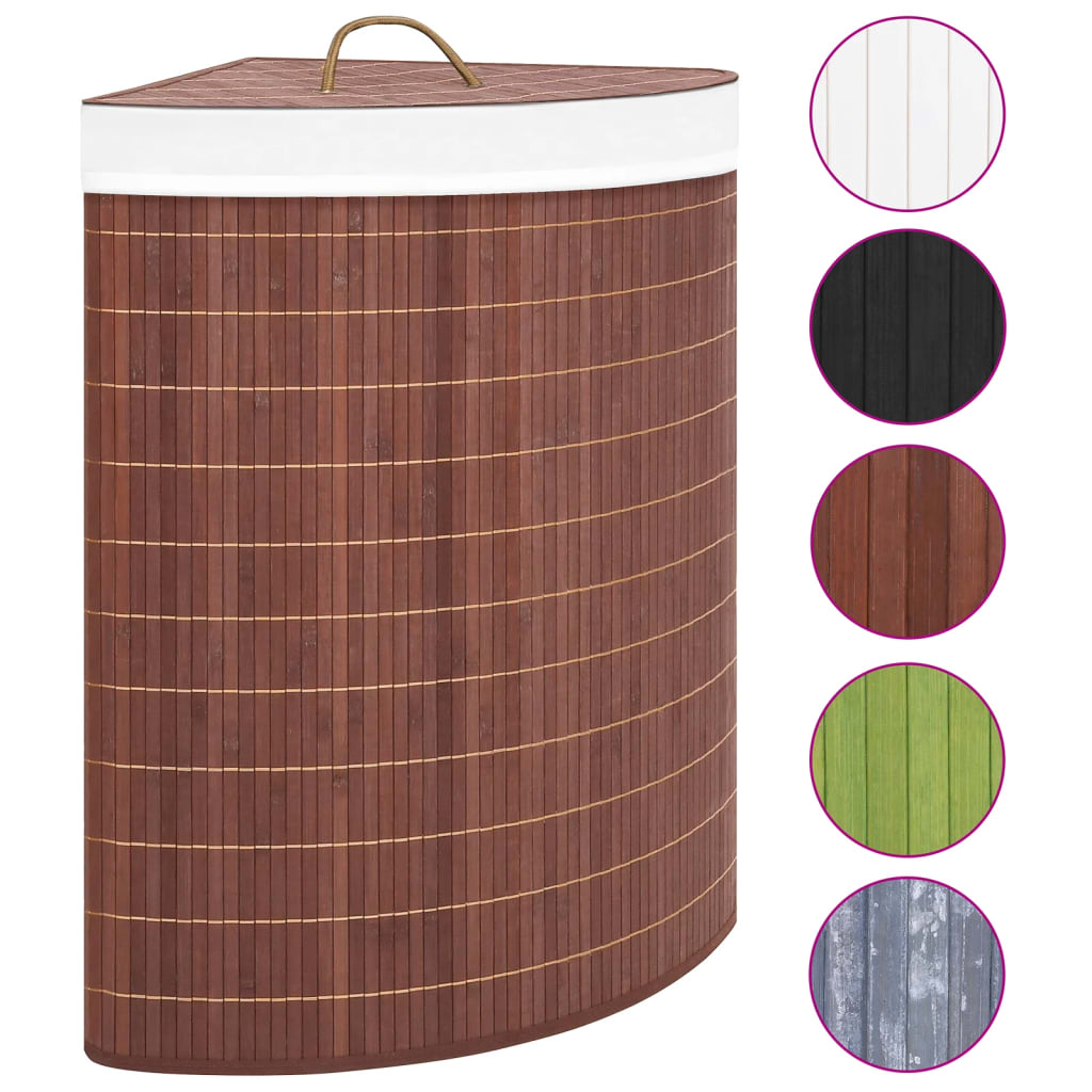 Vidaxl hoekwasmand 60 l Bamboo Brown