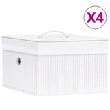 Boîtes de rangement vidaxl 4 pc Bamboo blanc