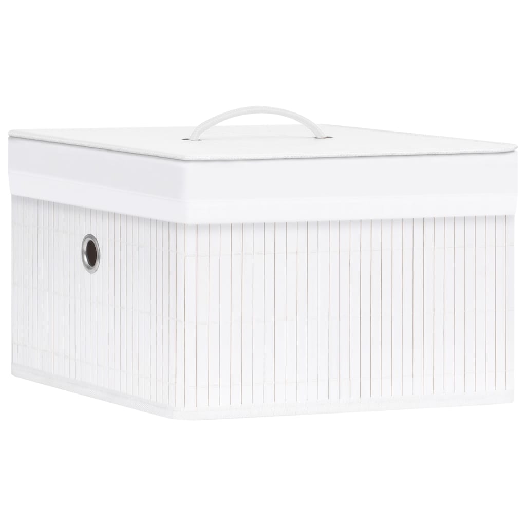 Boîtes de rangement vidaxl 4 pc Bamboo blanc