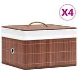 Vidaxl Späicherkëschte 4 PC Bamboo Brown