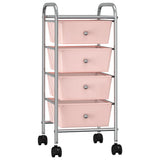 Vidaxl Storage Trolley med 4 skuffer mobil plast pink