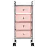 Vidaxl Storage Trolley med 4 skuffer mobil plast pink