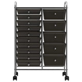 Vidaxl Storage Trolley con 15 cajones móvil XXL de plástico negro