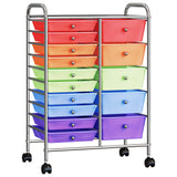 Vidaxl Storage Trick s 15 predali Mobile XXL Plastic Multi -Colored