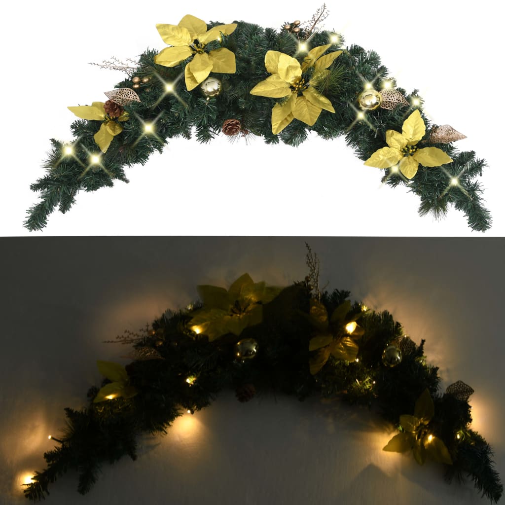 Vidaxl Christmas Arch s LED světly 90 cm PVC zelená