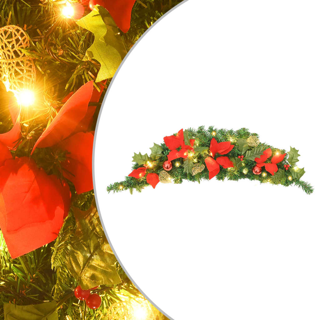 Vidaxl Christmas Arch s LED světly 90 cm PVC zelená