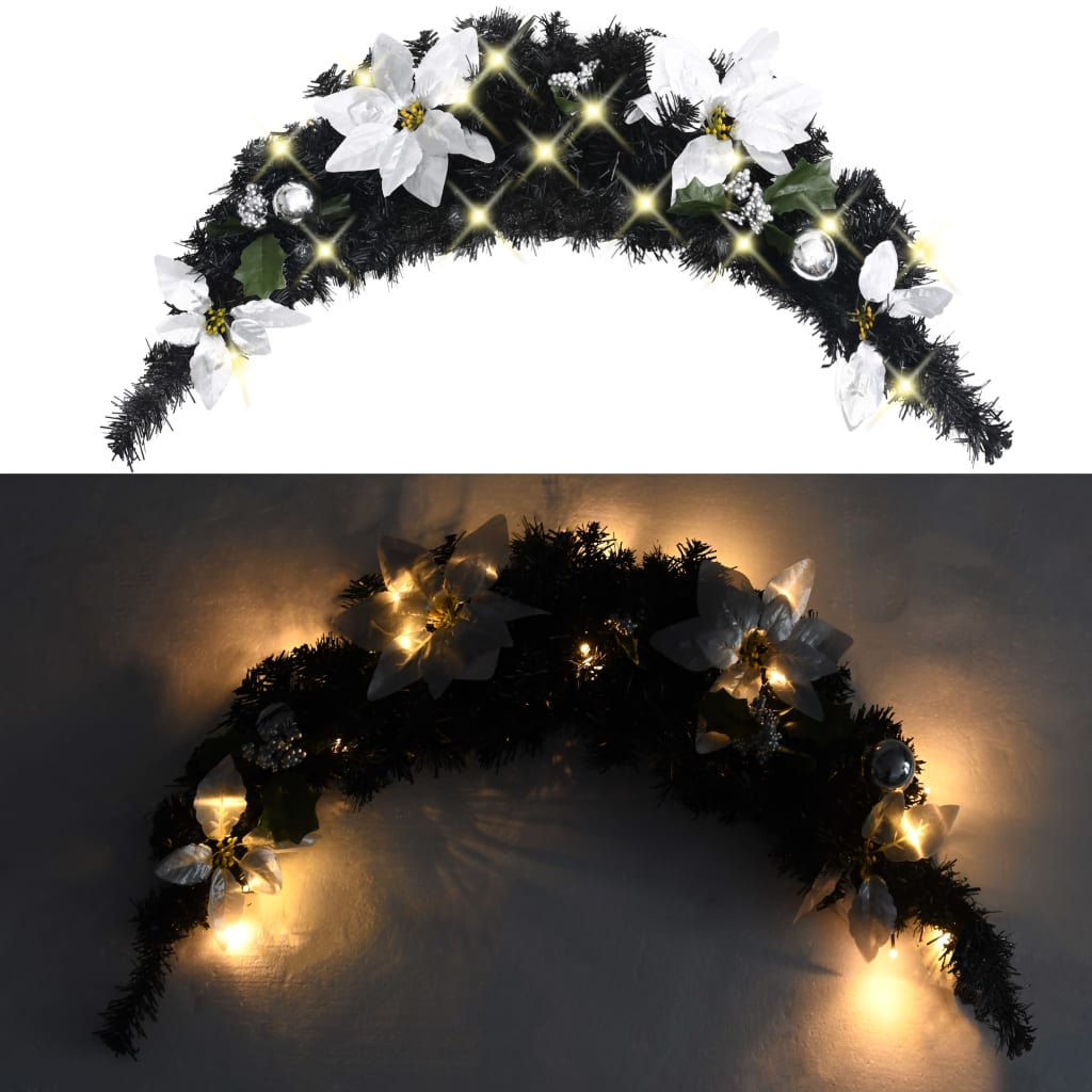 Vidaxl Christmas Arch con luci a LED 90 cm PVC nero