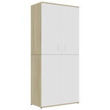 VidaXL shoe cabinet 80x39x178 cm Properted wood white and sonoma oak color