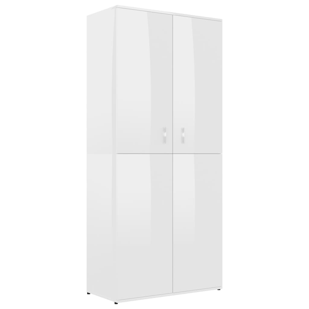 Armoire à chaussures vidaxl 80x39x178 cm en bois de bois haut blanc