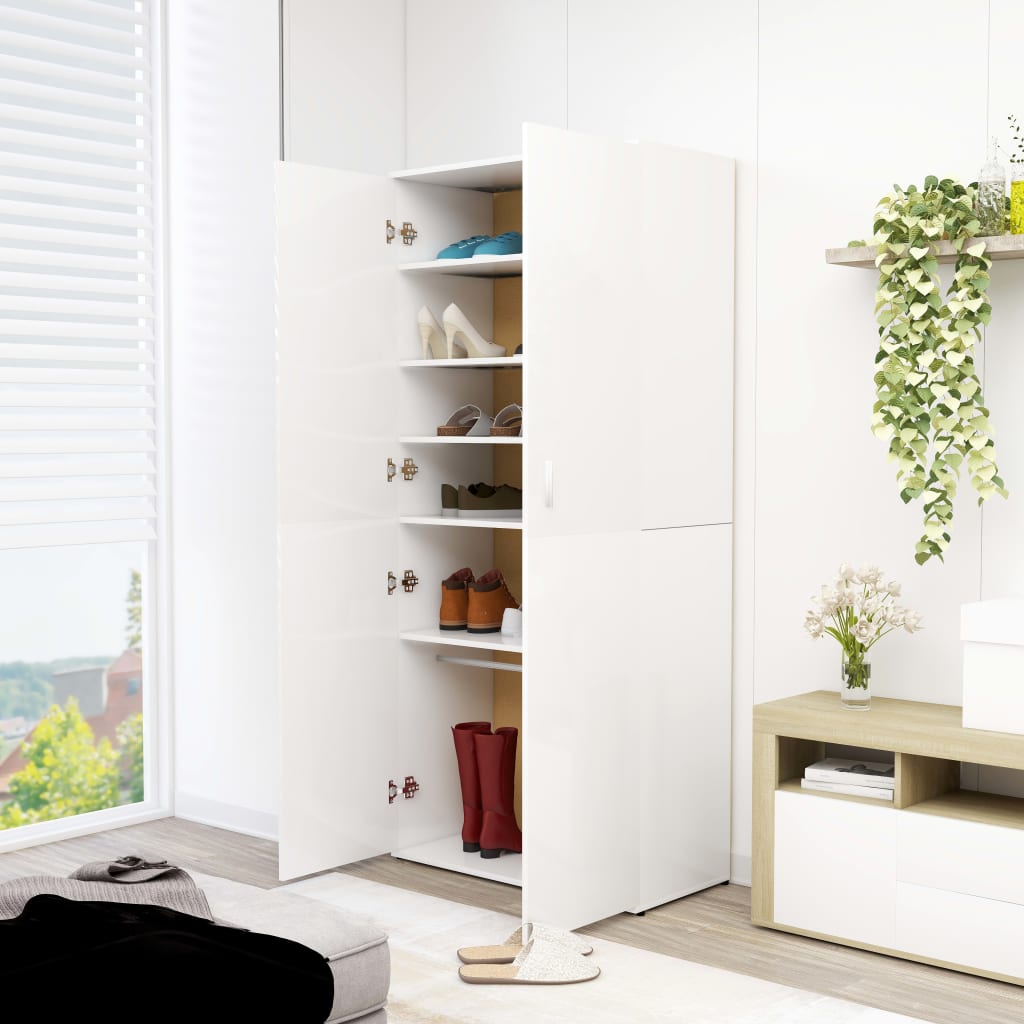 Vidaxl Cabinet da scarpe 80x39x178 cm Bianco di legno trasformato in legno