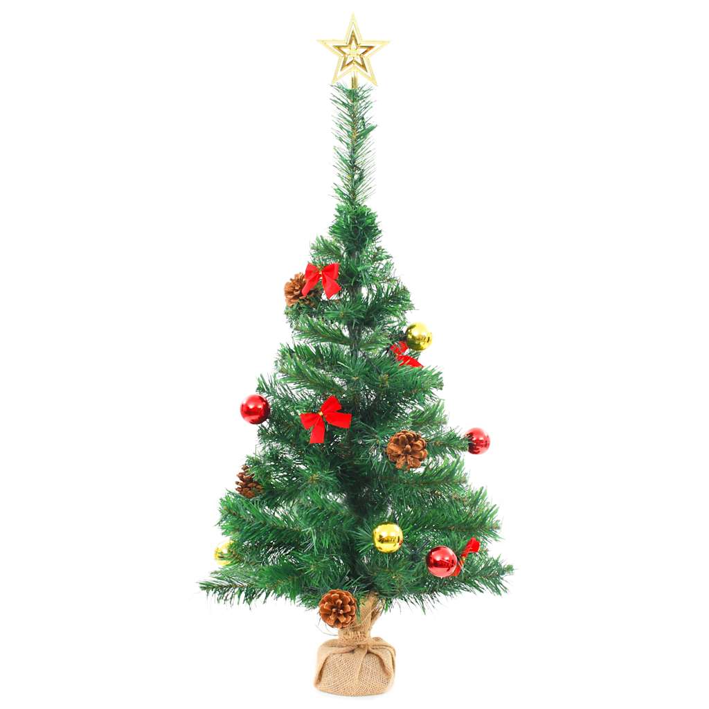 Vidaxl Kunstkerstboom with lighting and Christmas balls 64 cm green