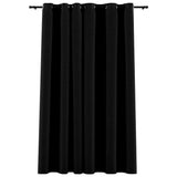 Vidaxl Curtain Linen Look Damning With Eyes 290x245 Cm Black