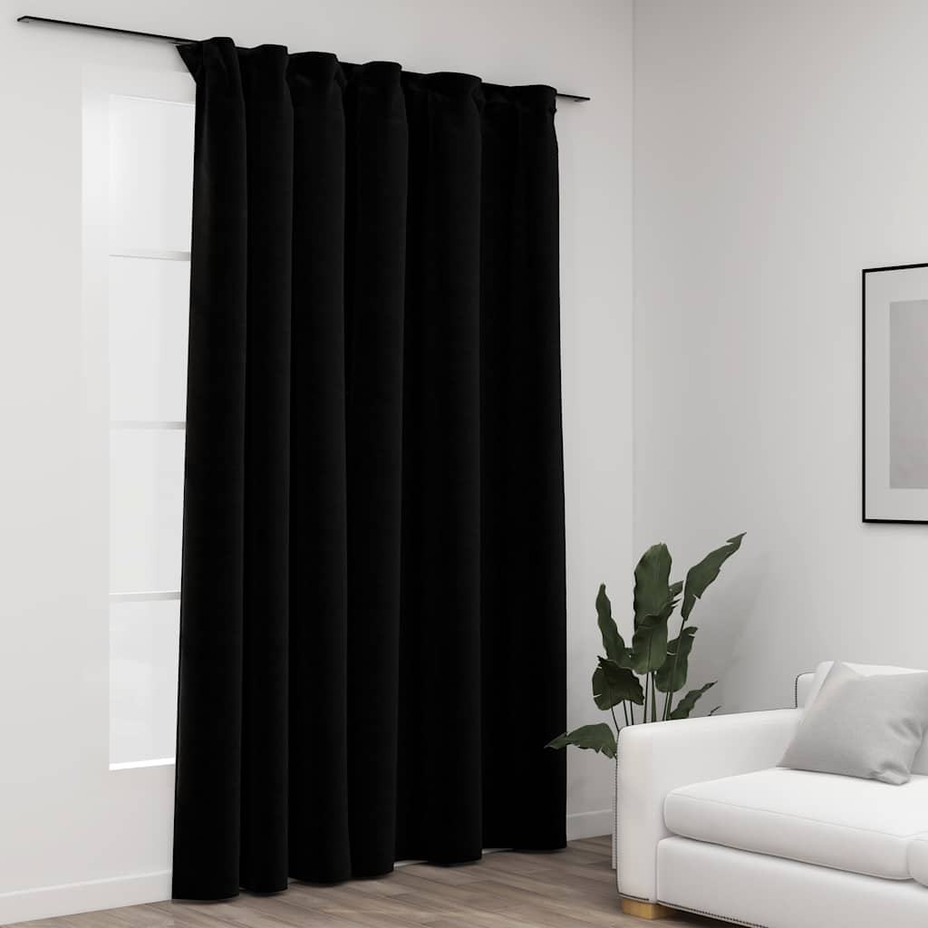 Vidaxl rideau lin Look accablant avec Haken 290x245 cm noir