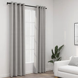 Tende vidaxl lino look occhi dannosi 2 st 140x225 cm grigio