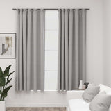 Vidaxl gardiner linned look blackout kroge 2 st 140x175 cm grå