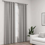 Tende vidaxl lino look ganci blackout 2 st 140x225 cm grigio