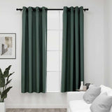 Tende vidaxl lino look occhi dannosi 2 st 140x175 cm verde