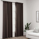 VIDAXL -Vorhänge aussehen verdammt Haken 2 ST 140x245 cm Taupe