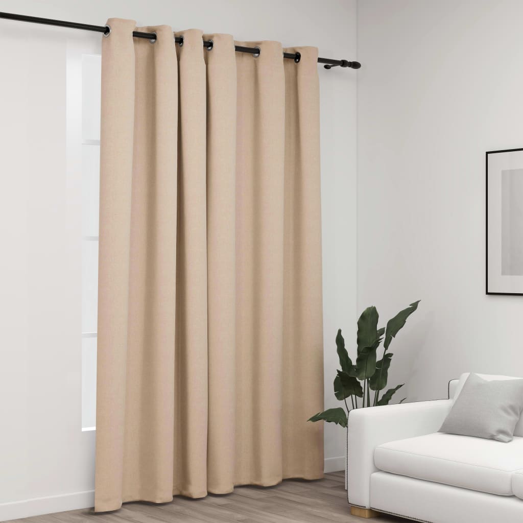 Vidaxl Curtain Linnen kuckt Verdammt mat Aen 290x245 cm Beiere