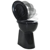 Vidaxl toilet raised 7 cm soft-close borderless ceramic black