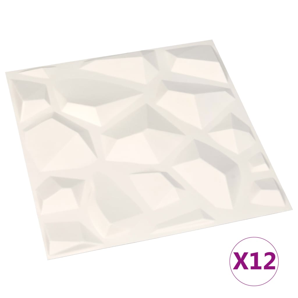 Pannelli a parete Vidaxl 12 pezzi 3 m² 0,5x0,5 m