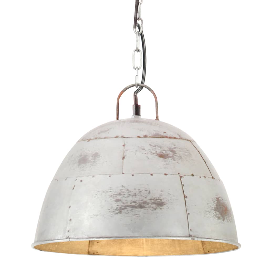 Vidaxl hanging lamp industrial vintage round 25 w e27 31 cm silver colored