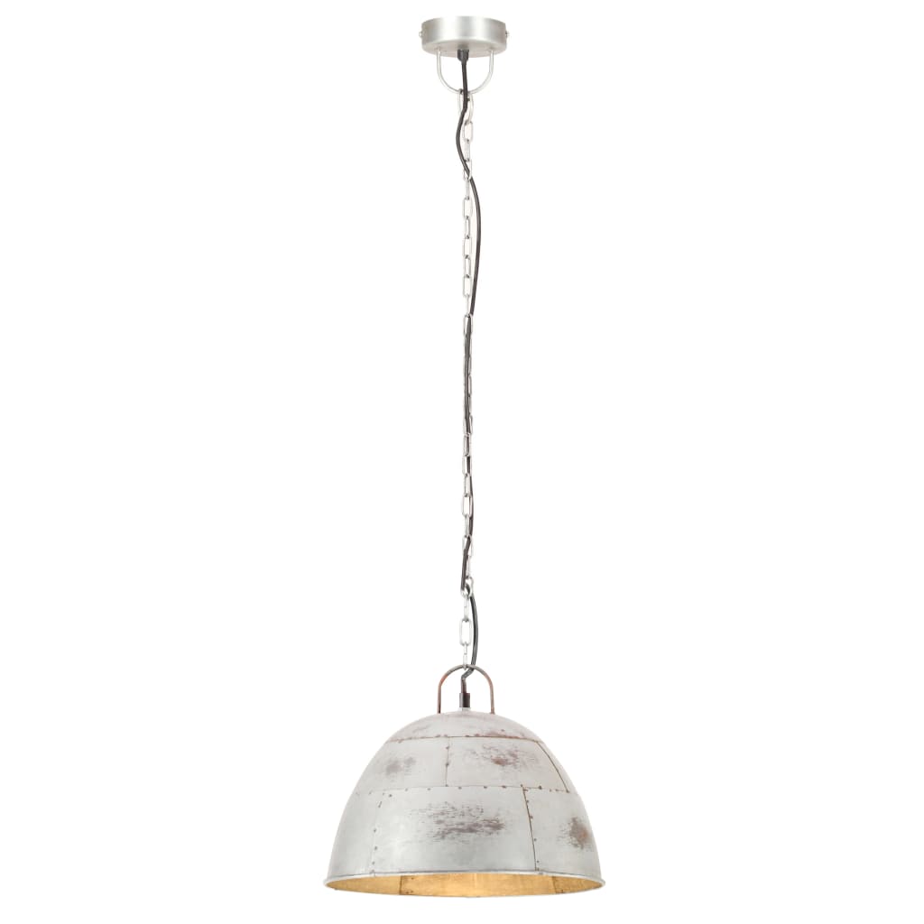 Vidaxl hanging lamp industrial vintage round 25 w e27 31 cm silver colored