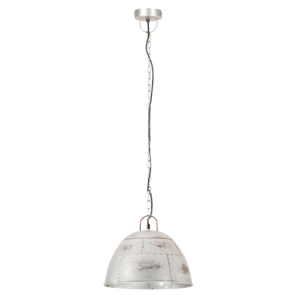 Vidaxl hanging lamp industrial vintage round 25 w e27 31 cm silver colored