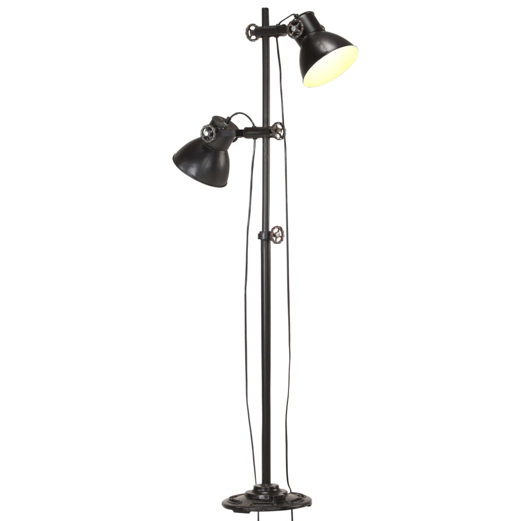 Lampa podłogowa Vidaxl z 2 abażurami E27 Cast Iron Black