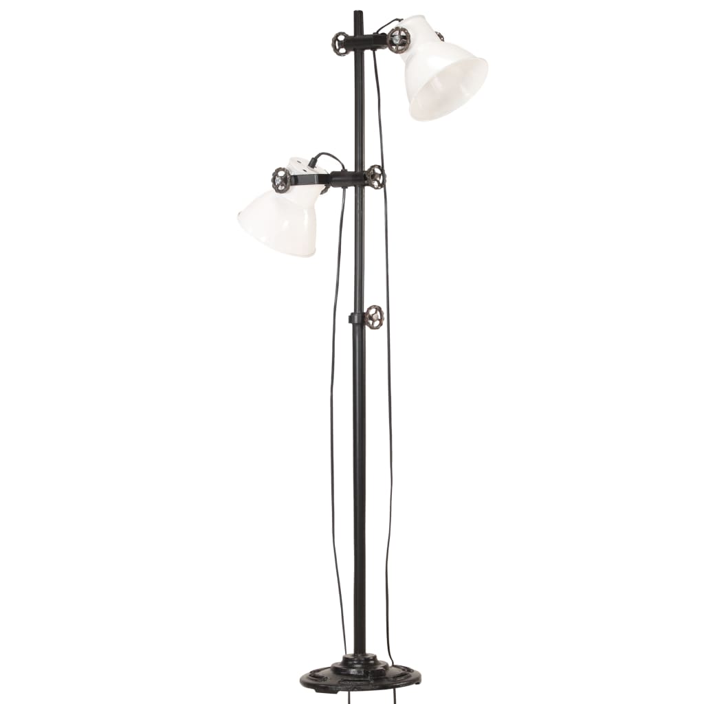 Vidaxl floor lamp with 2 lampshades E27 cast iron white