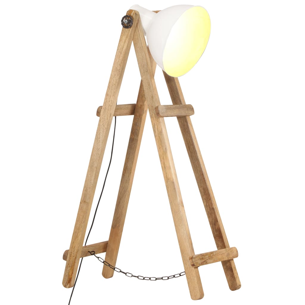 Lampa podłogowa vidaxl e27 solid mangohout biały