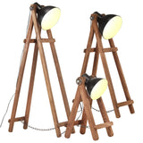 Vidaxl Floor lamps 3 ST E27 Solid Mangohout Black