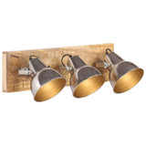 Vidaxl Wall Lamp Industrial E27 70x23 cm mangohout srebrno obarvano