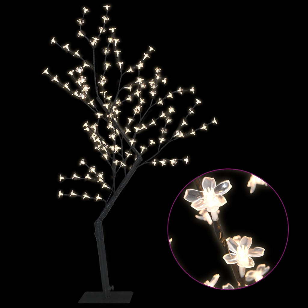 VIDAXL Tree di Natale 128 LED COLLE CHIEDI BIANCHE CHERRY BLOSSOM 120 CM