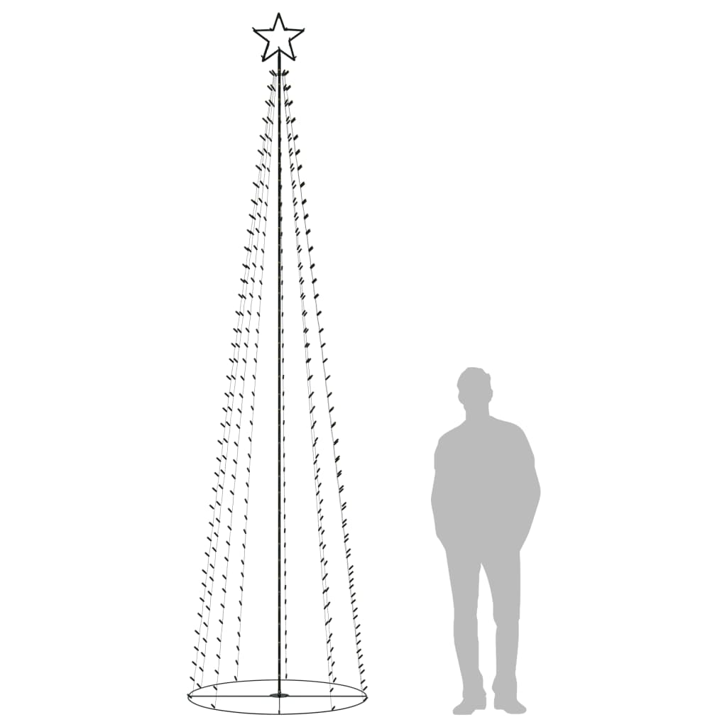 Vidaxl Kegelkerstboom 400 Večbarvne LED 100x360 cm