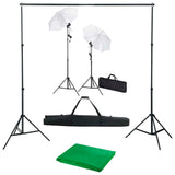 Vidaxl Photo Studio Set con sfondo, lampade e ombrelli