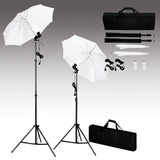 Ensemble de studio photo Vidaxl avec fond, lampes et parapluies