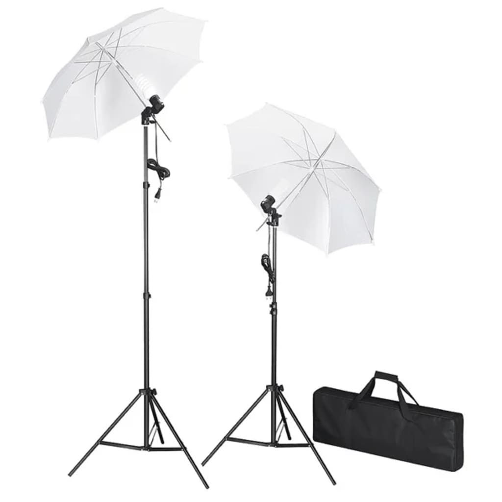 Vidaxl Photo Studio Set med baggrund, lamper og paraplyer