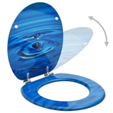 Vidaxl toilet seat with lid Waterdruppel MDF Blue