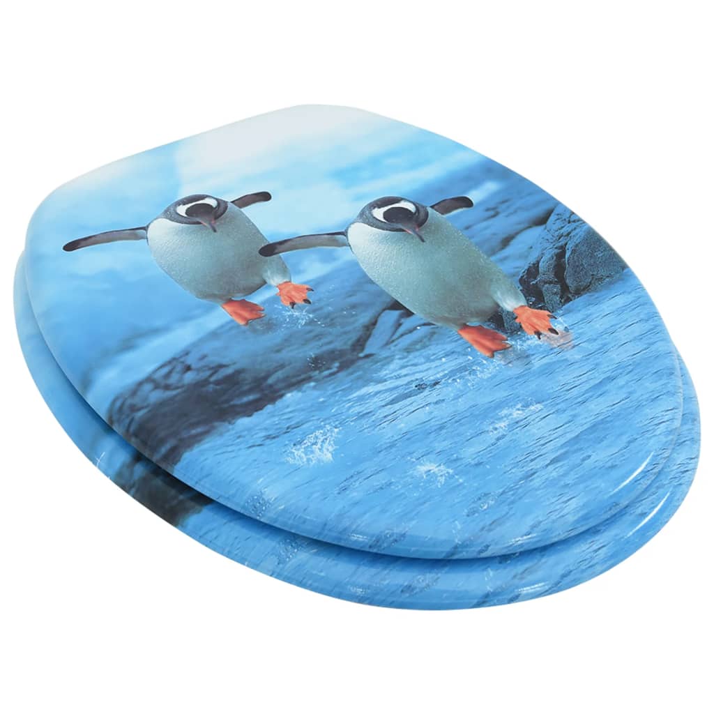 Vidaxl Toilet Seat avec couvercle pingouin mdf