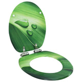 Vidaxl toilet seat with soft-close lid water drop MDF Green