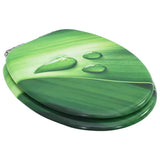 Vidaxl toilet seat with soft-close lid water drop MDF Green